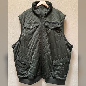 Sean John Men's Quilted Design Green Olive Vest Size-5XB (Extra Big)